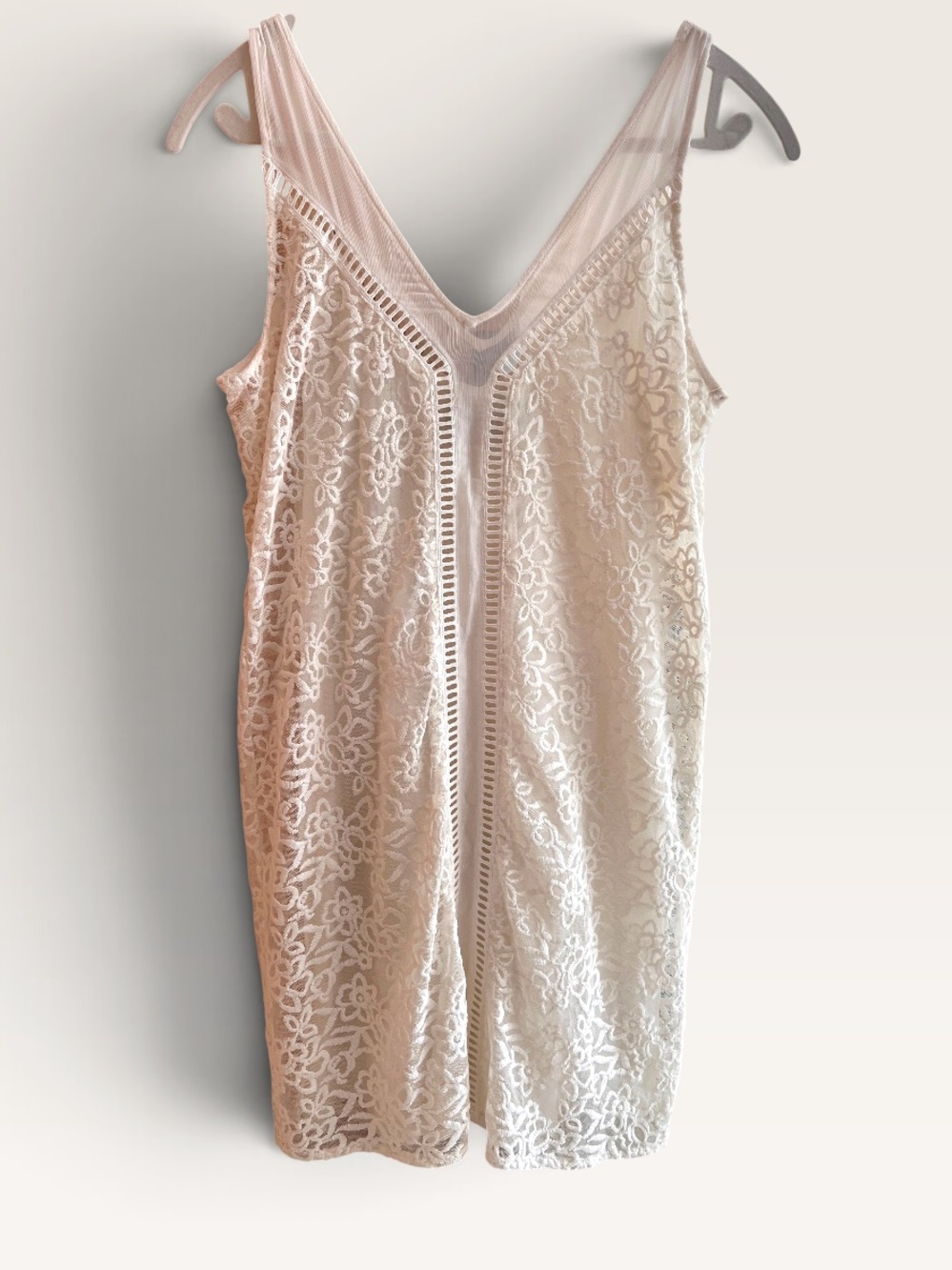 Abercrombie & Fitch Off-white Lace V-Neck Mini Dress